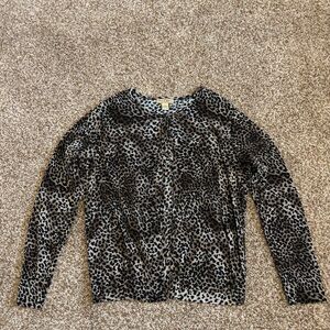 Rafael || Leopard Button Front Pleated Blouse Size L